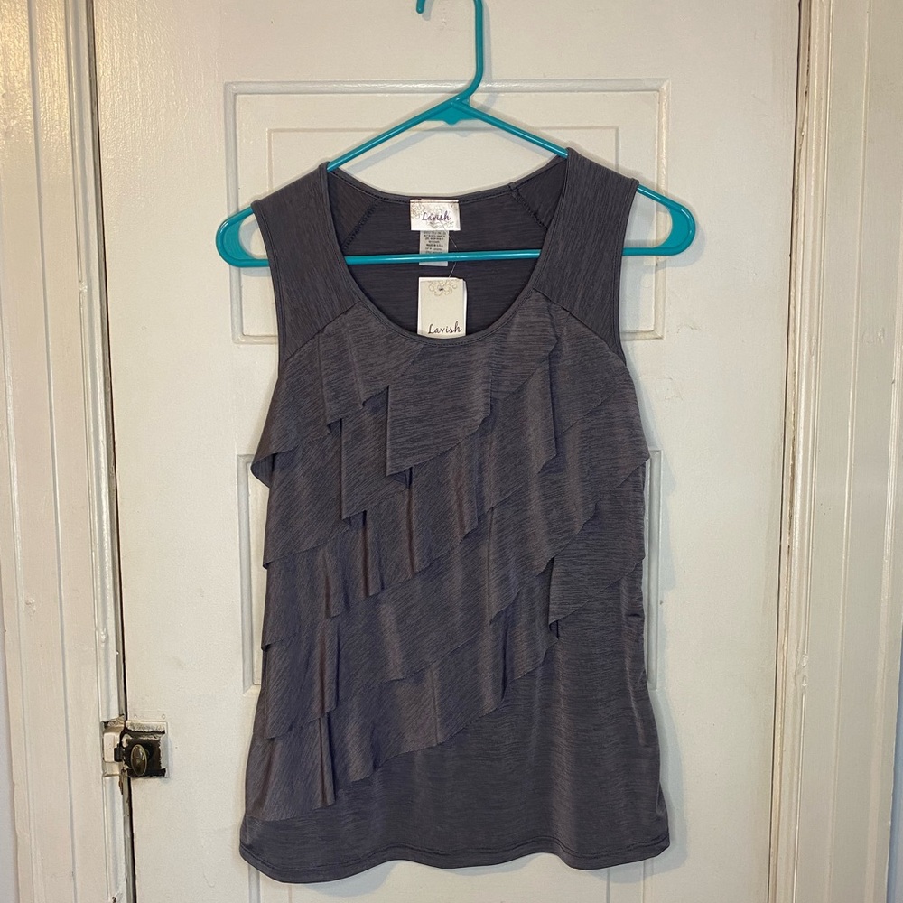 Gray Flowy Dress Tank